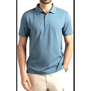 Croft & Barrow Mens  Signature Polo Shirt Large Blue Cotton/Poly